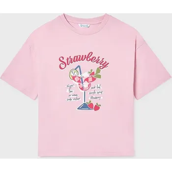 Dívčí tričko Dětské bavlněné tričko Mayoral 6011.8G.Junior.PPY2 růžová 30X, vel. 152