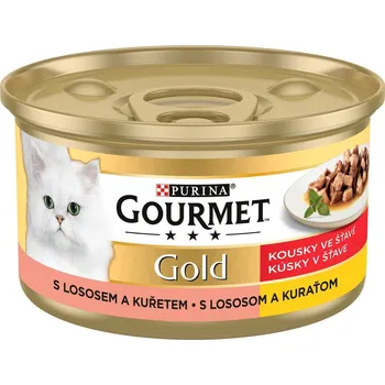 Krmivo pro kočku Gourmet Gold konzerva pro kočky losos, kuře