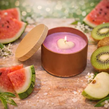 Svíčka Evička Candles Meloun a kiwi sojová svíčka v plechovce 85 g - ručně vyráběná Barva: Růžová