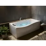 Rohová vířivka bílá ABS 170 x 90 cm obdélníková hydromasážní trysky LED osvětlení moderní koupelna Beliani