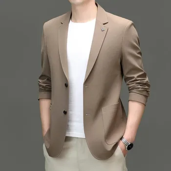 Pánské sako Best Fashion Pánské elegantní společenské sako Velikost: 4XL, Barva (Varianta): Khaki