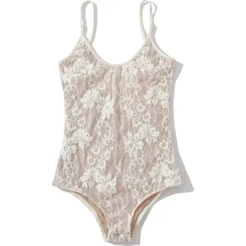 Body Best Fashion Krajkový přiléhavý body s tenkými ramínky Velikost: S, Barva (Varianta): Bílá