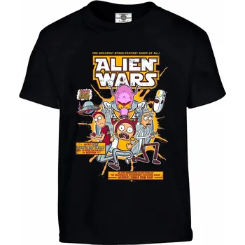Chlapecké tričko Tričko Rick & Morty | Alien Wars Druh: Dětské, Barva: Černá, Velikost: 110-XS