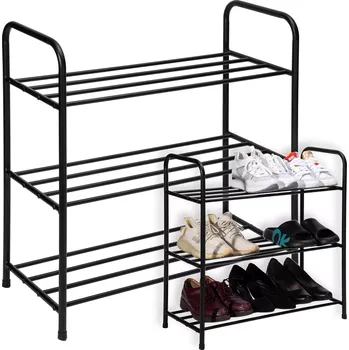 Botník ČERNÝ KOVOVÝ BOTNÍK TIKI, 3 ÚROVNĚ 330319