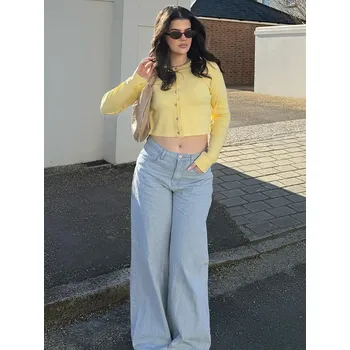 Dámský svetr Best Fashion Dámský zapínací cardigan s dlouhým rukávem Velikost: S, Barva (Varianta): Žlutá