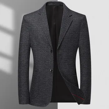 Pánské sako Best Fashion Pánské elegantní společenské sako s decentním vzorem Velikost: M, Barva (Varianta): 209 Dark grey