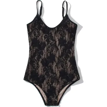 Body Best Fashion Krajkový přiléhavý body s tenkými ramínky Velikost: S, Barva (Varianta): Černá