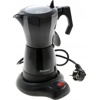 Kávovar Moka konvička Rossner černá hliníková 300 ml na 6 šálků