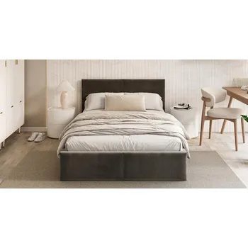 Postel Čalouněná postel FRESIA 120x200 s kovovým zdvižným roštem GRAFIT TRINITY