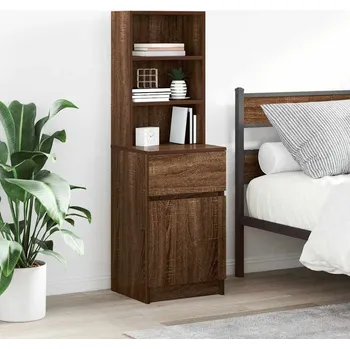 Ložnice vidaXL Noční stolek hnědý dub 39x35x125 cm kompozitní dřevo