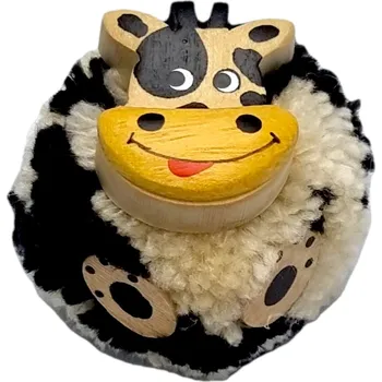 Dekorace do dětského pokoje 2Kids Toys Dřevěná magnetka velká pompon Kráva