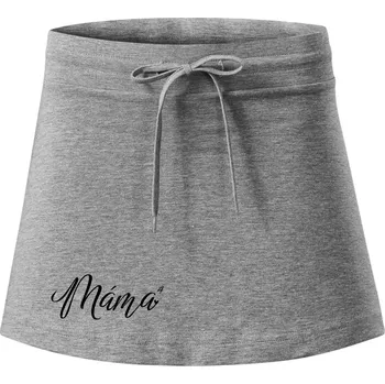 Dámská sukně Psací máma čtvrtá mocnina - čtyři děti - Sportovní sukně - two in one - XS ( Tmavě šedý melír )