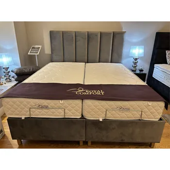 Postel Royal Comfort Postel PEGASUS s úložným prostorem Rozložení nožiček: A. Všechny nožičky viditelné, Látka Tiffany: 16 Grey, Barva nožiček: Noha dub