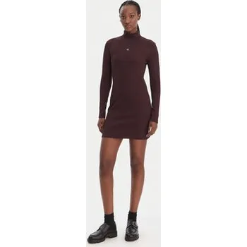 Dámské šaty Calvin Klein Jeans Každodenní šaty LV047E204G Hnědá Slim Fit XL