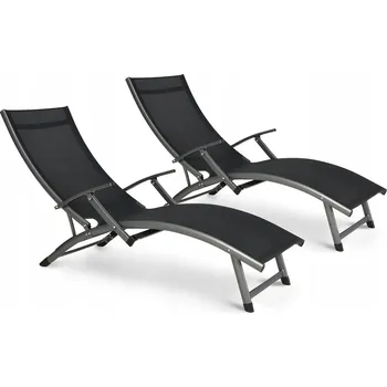 Zahradní lehátko Černé kovové Lehátko Focus Garden