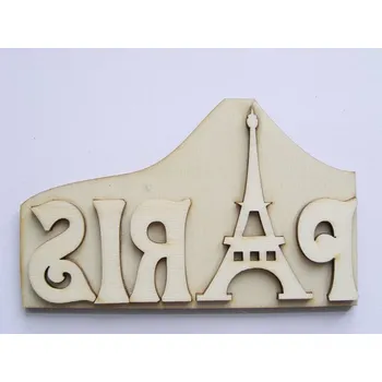 Razítko z překližky - nápis Paris - 9,5 cm