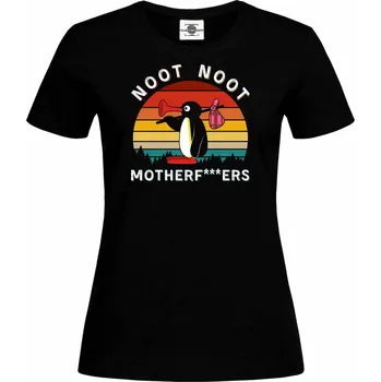 Dámské tričko Tričko Noot Noot Motherfucker Druh: Dámské, Barva: Černá, Velikost: S