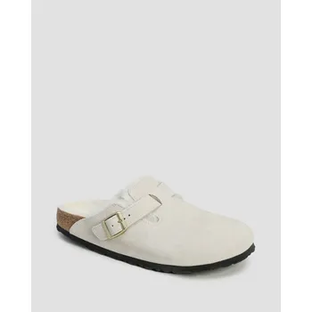 Dámské pantofle Bílé Dámské Pantofle S Kožíškem Birkenstock Boston Shearling Narrow 1026192-weis