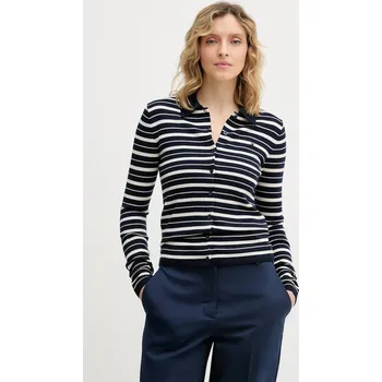 Pánský svetr Kardigan s příměsí vlny Tommy Hilfiger WW0WW48448 námořnická modř 59X, vel. M