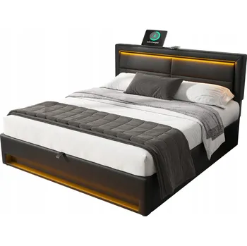 Postel Jednolůžková dřevěná postel Arhatreya 140x200 cm černá