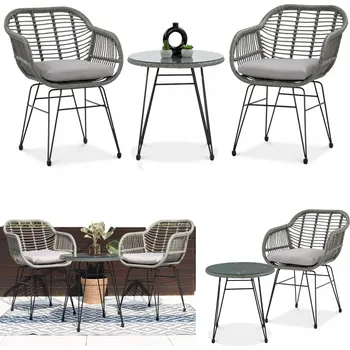 Zahradní sestava Sada zahradního nábytku kovová Focus Garden šedá 3 ks