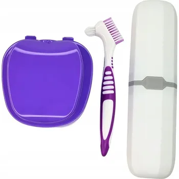 Péče o zubní náhradu Deni Carte Sada na čištění zubních protéz Krabička Kartáček Pouzdro