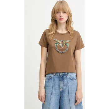 Bavlněné tričko Pinko 100535.A33F hnědá 89X, vel. XS