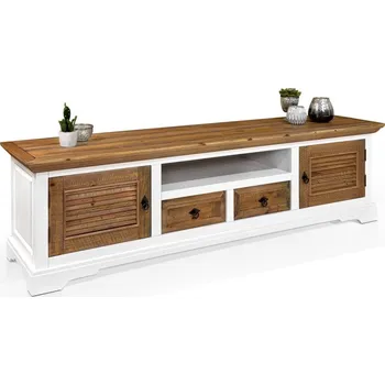 Televizní stolek TV stolek masiv 200 cm Bounty II recyklovaná borovice MDF