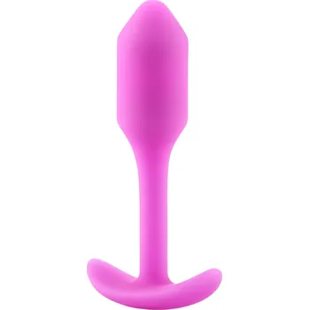 Dildo b-vibe Snug Plug 1 - růžový anální kolík s vnitřní váhou 55g