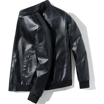 Moto bunda Best Fashion Pánská motorkářská bunda se stojáčkem a zipem Velikost: 8XL, Barva (Varianta): Černá