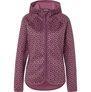 Dámská cargo bunda 724531 - Tchibo - Bunda z pleteného fleecu s kapucí - pro ženy - vel. L 44/46 - barva: červená/s potiskem