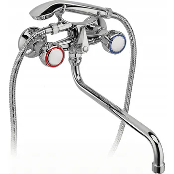 Vodovodní baterie Dvouuchytová nástěnná vanová a sprchová baterie Ferro BATERIE, stříbrná