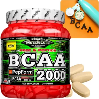 Aminokyselina BCAA Tablety Aminokwasy BCAA 2:1:1 Tabletki 240szt Amix 507 g přírodní