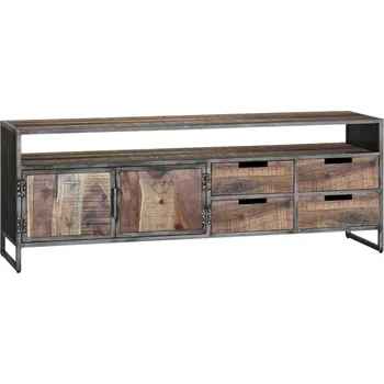 Televizní stolek Kovový TV stolek Saturn masiv akácie