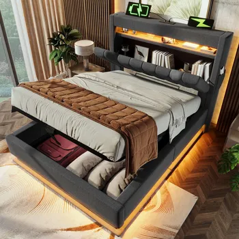 Postel Jednolůžková dřevěná postel Arhatreya 90x200 cm šedá