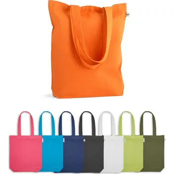 Nákupní taška MERIDA. Taška (220 g/m²) z bavlny (50 %), recyklované bavlny (30 %) a polyesteru (20 % rPET) bez potisku bez potisku 3 bez potisku