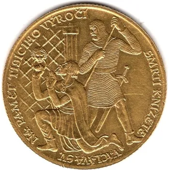 ČESKOSLOVENSKO. Třídukátová medaile "Na paměť tisícího výročí smrti sv. Václava". 1929. Au.