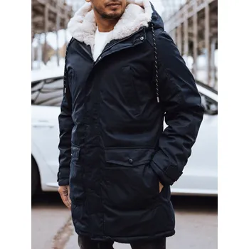 Pánská parka Tmavě modrá zimní bunda s kapsami TX4586 Velikost: 2XL