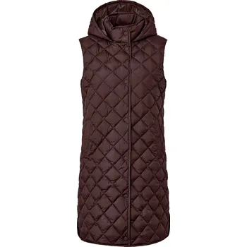 Dámská vesta 686609 - Tchibo - Dlouhá prošívaná vesta s kapucí - pro ženy - vel. 46 - barva: hnědá