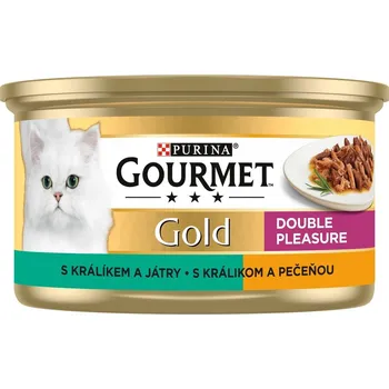 Gourmet Gold konzerva pro kočky králík, játra