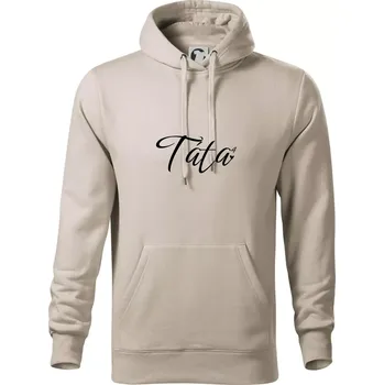 Pánská mikina Psací Táta čtvrtá mocnina - čtyři děti - Mikina pánská Cape s kapucí - 4XL ( Ledově šedá )