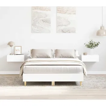 vidaXL Rám postele bez matrace bílý 135x190 cm Dřevěné konstrukce