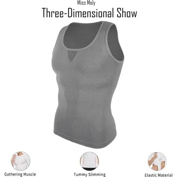 Pánské tričko Best Fashion Pánské stahovací tílko tvarující postavu a břicho Velikost: 2XL, Barva (Varianta): Sleeveless Gray