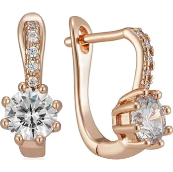 Náušnice Luxusní náušnice s kameny pozlacené 14K zlatem KI145 Barva (Varianta): H1754