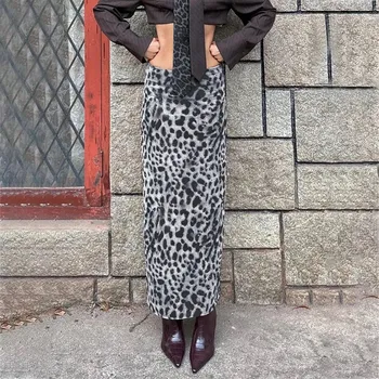 Dámská sukně Best Fashion Dámská leopardí midi sukně elegantní Velikost: S, Barva (Varianta): Černá