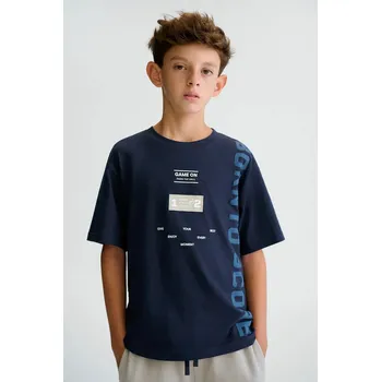 Chlapecké tričko Dětské bavlněné tričko Mayoral 6034.7E.Junior.PPY2 námořnická modř 59X, vel. 166