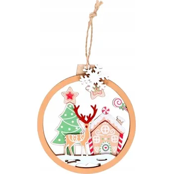 Vánoční dekorace Dřevěné vánoční vánoční koule Home Accents