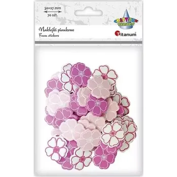 samolepka Titanum: Pěnové Samolepky s květinami 70 ks