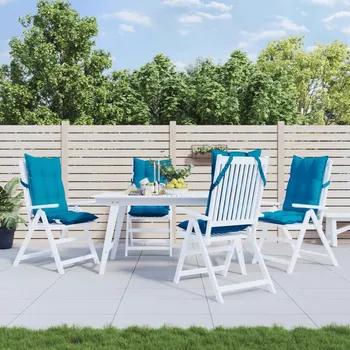 Bytový textil vidaXL Podušky na židli vysoké opěradlo 4 ks světle modré látka oxford