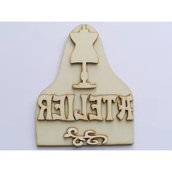 Razítko Razítko z překližky - Atelier s ornamentem - 9 cm